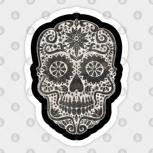 Gothic Day Of The Dead - Stars Sugar Skull 3 Sticker by EDDArt